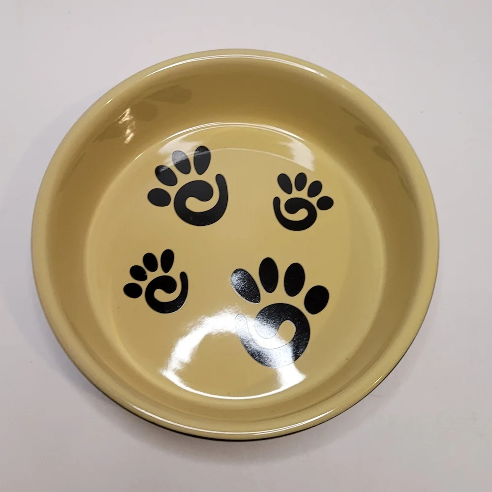 Paw Print Pet Dish Glazed Ceramic NWT